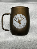 Double Barrel Mug – Gold Freckled Powder Coat, White Double Silk Screen