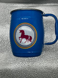 Single Barrel Mug – Sky Blue Powder Coat, Unicorn