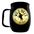 Double Barrel Mug – Black Powder Coat, Gold Silk Screen