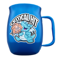 Double Barrel Mug – Blue Powder Coat, Critical Hit