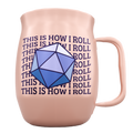 Double Barrel Mug – Pink Powder Coat, D20 Dice