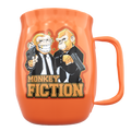 Double Barrel Mug – Orange Powder Coat, Monkey Fiction