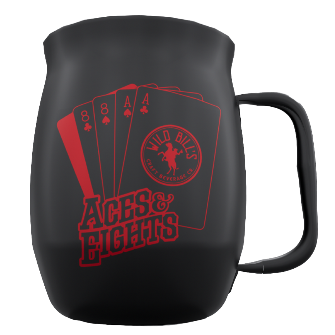 Aces&Eights, Double Barrel, Black, Matte Metallic, Red Double Silk Screen, ND