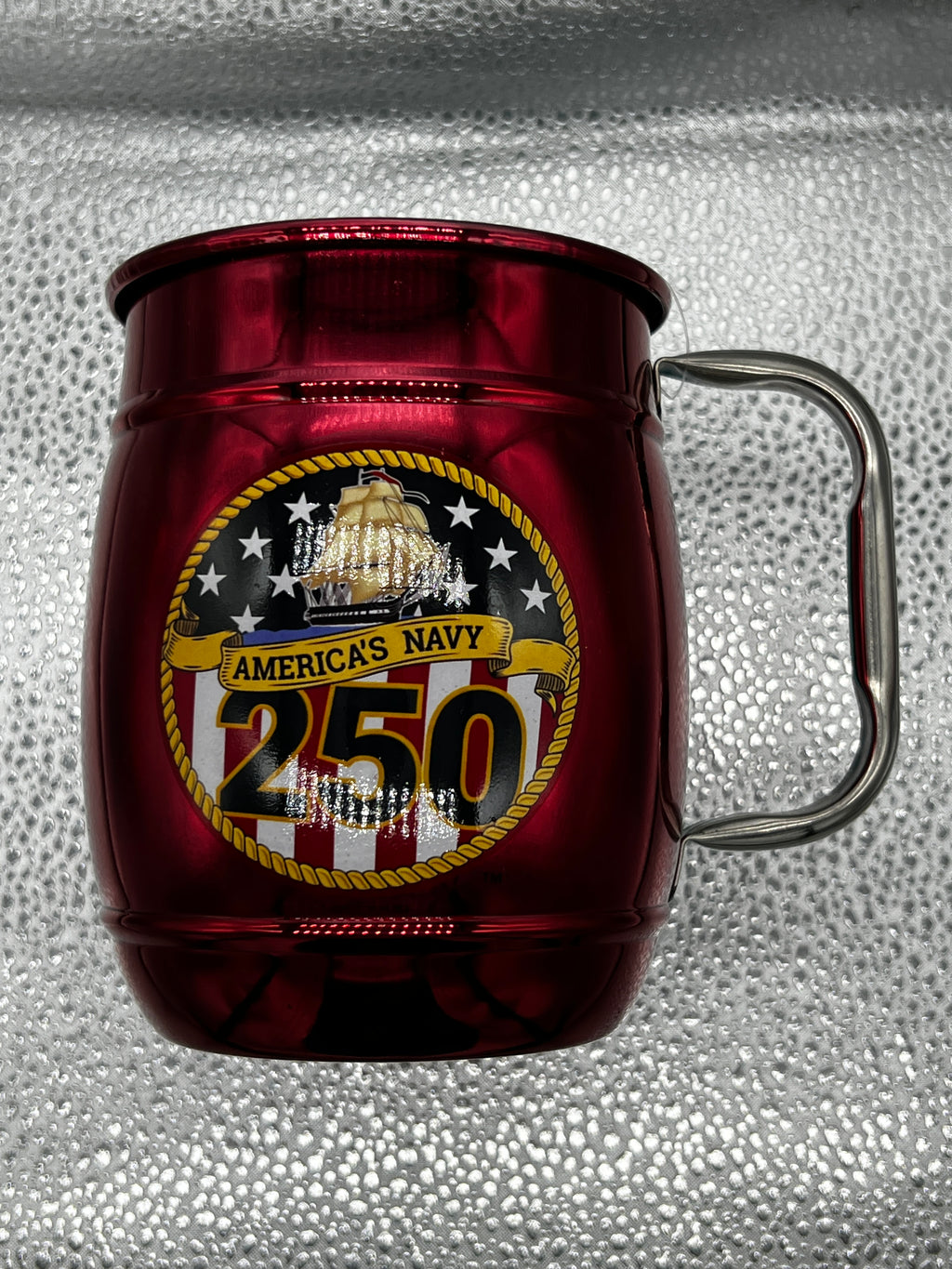 Single Barrel Mug – Red Metallic, Navy 250, Dated