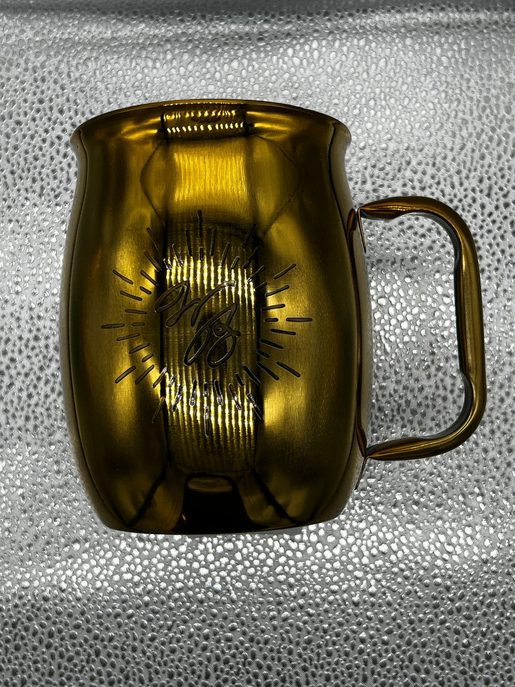 Double Barrel Mug – Gold Metallic, Etched