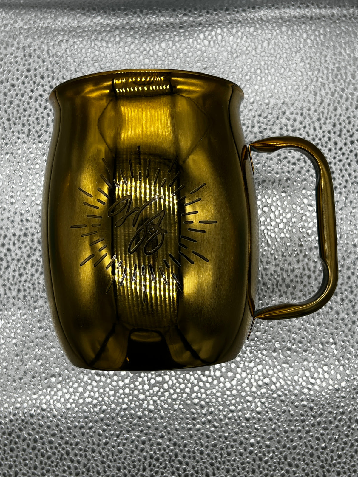 Double Barrel Mug – Gold Metallic, Etched