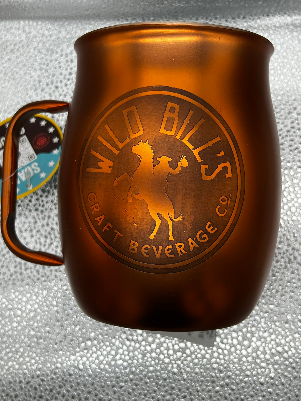 Large Double Barrel Mug – Orange Metallic, Etched