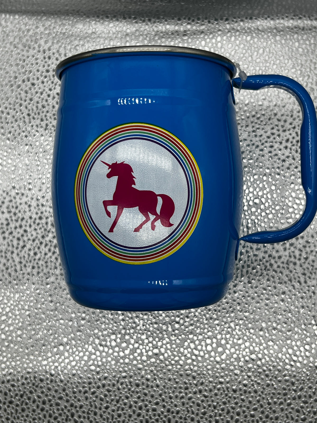Unicorn, Single Barrel, Sky Blue, Powder Coat, Red Silk Screen WBS Logo, Transfer Logo, No Date