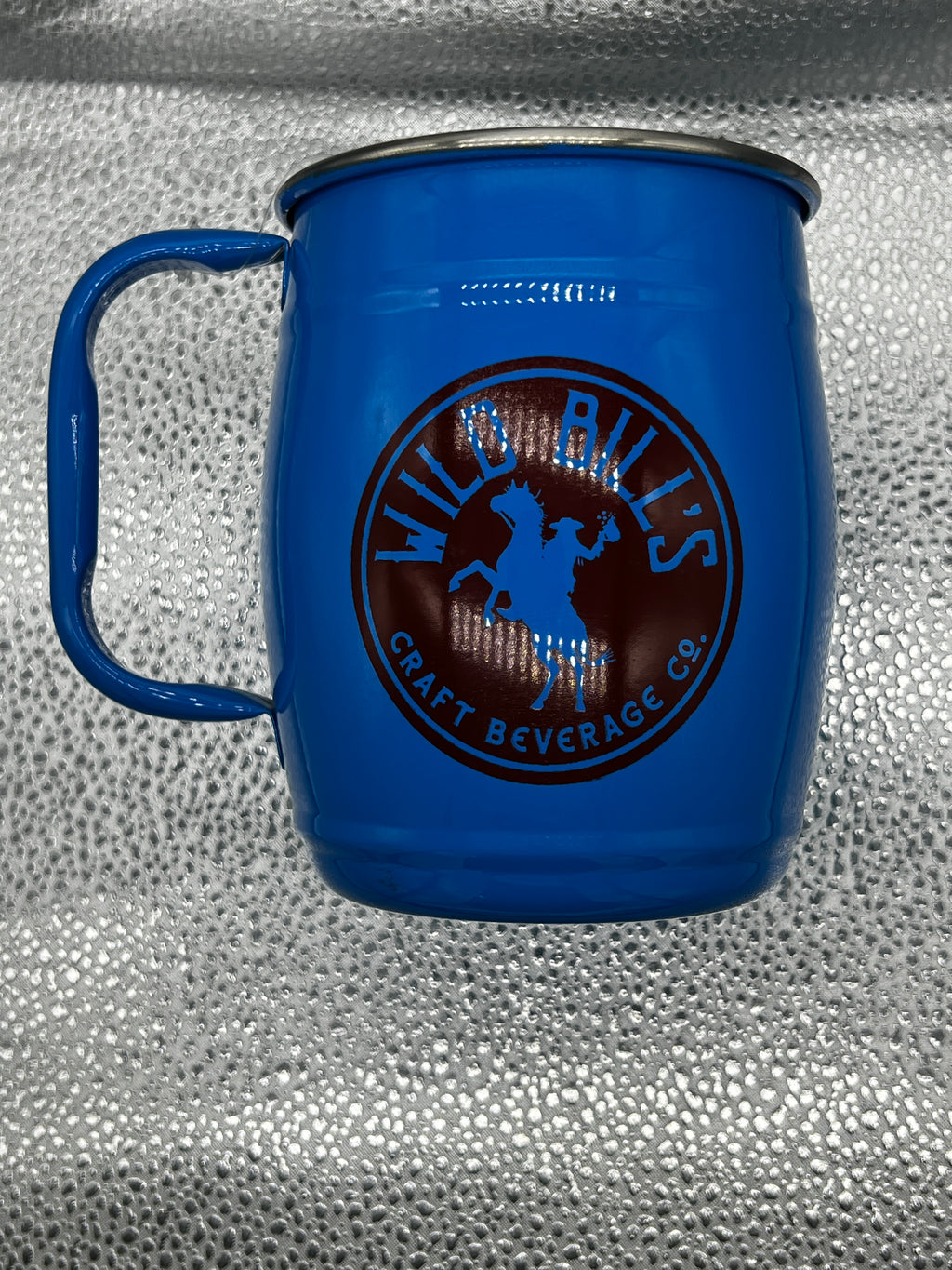 Single Barrel Mug – Sky Blue Powder Coat, Unicorn