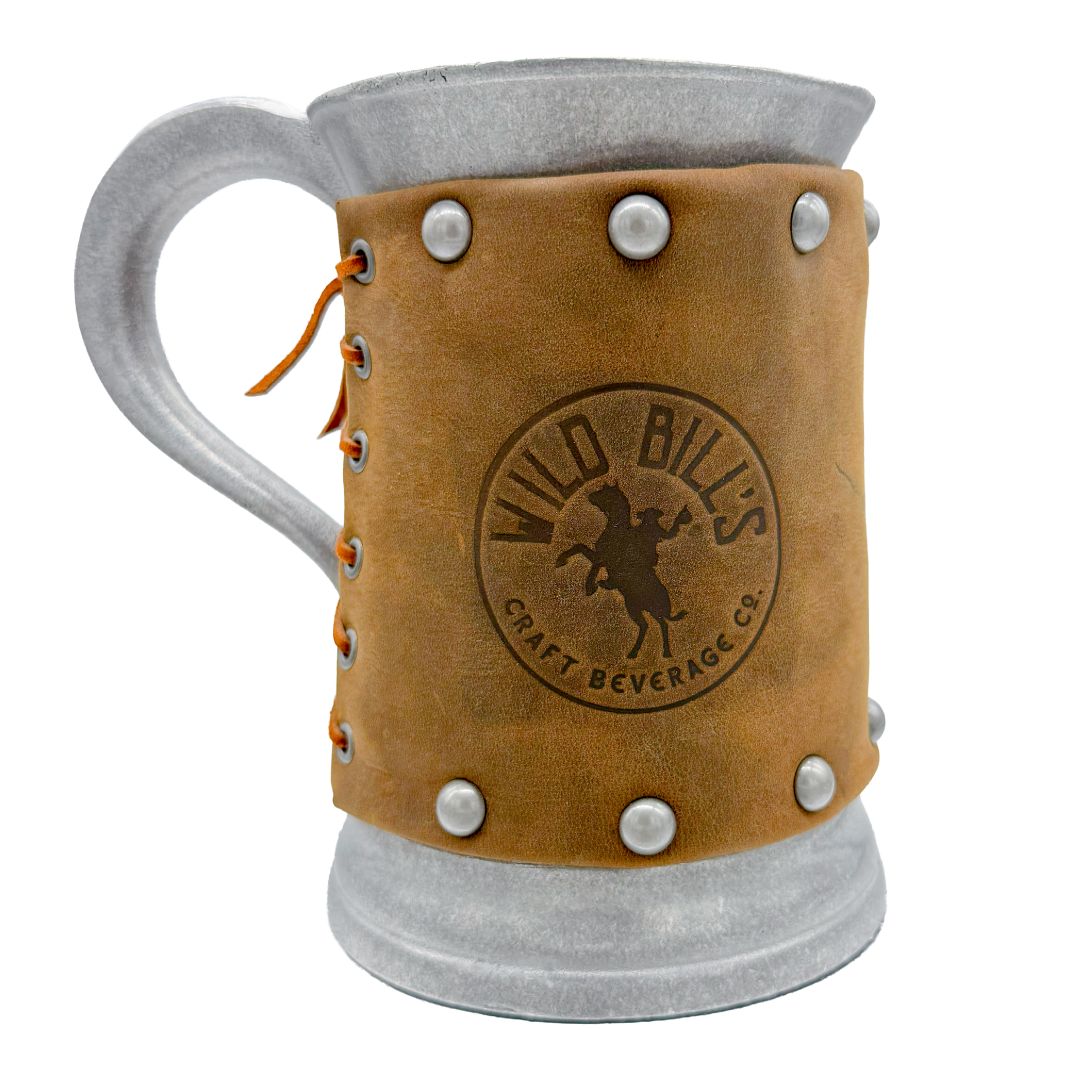 Cast Aluminum Leather Wrapped Tankard, Wild Bills