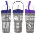 Travel Tumbler – 24 oz, Shield Lid, Straw & Strap, Wild Bill's Wrap Logo