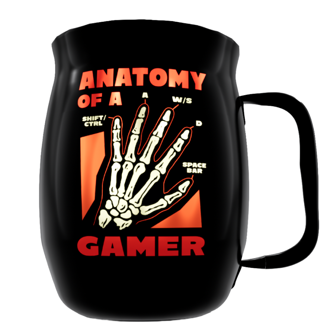 Anatomy Of A Gamer, Double Barrel, Black, Powder coat, Red Silk Screen WBS Logo, Transfer Logo, No Date