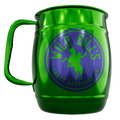 Single Barrel Mug – Forest Green Powder Coat, Violet Silk Screen