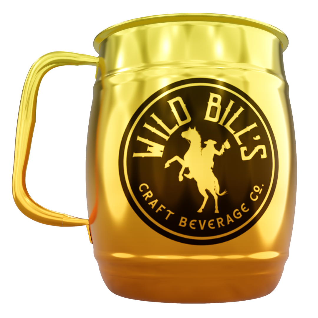 Double Barrel Mug – Copper-to-Gold Ombre, Double Silk Screen, Old Logo