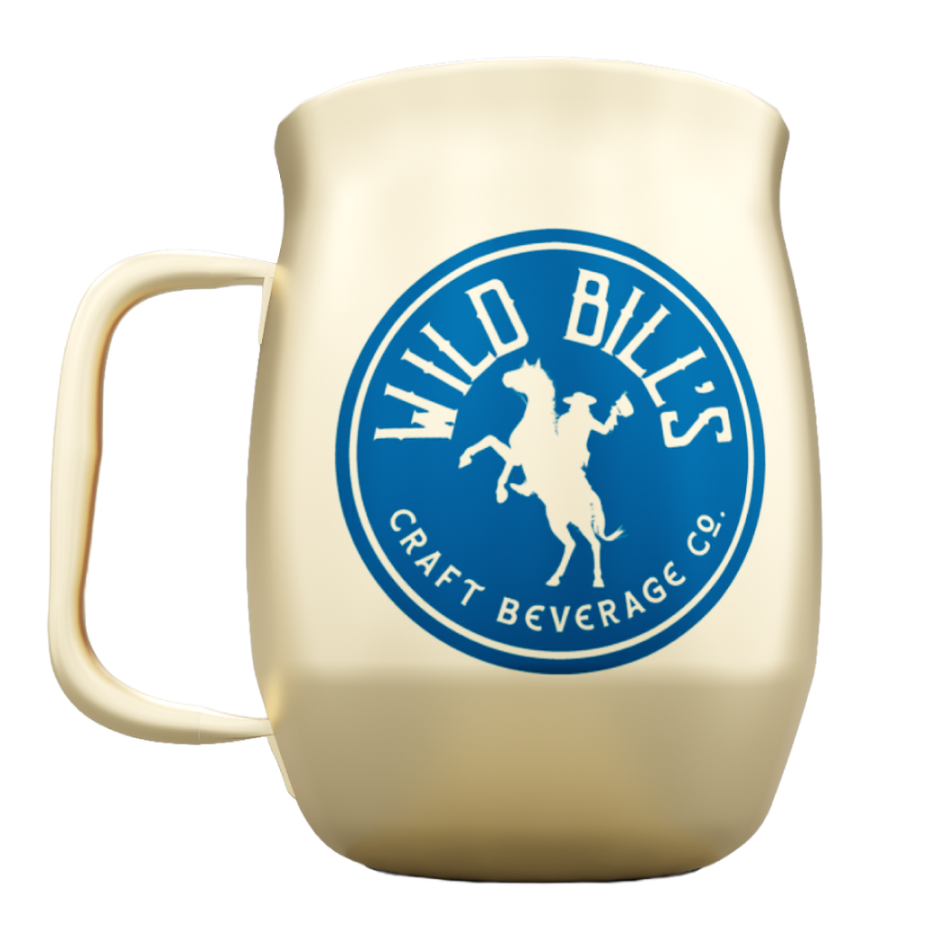 Double Barrel Mug – White Powder Coat, Butterfly