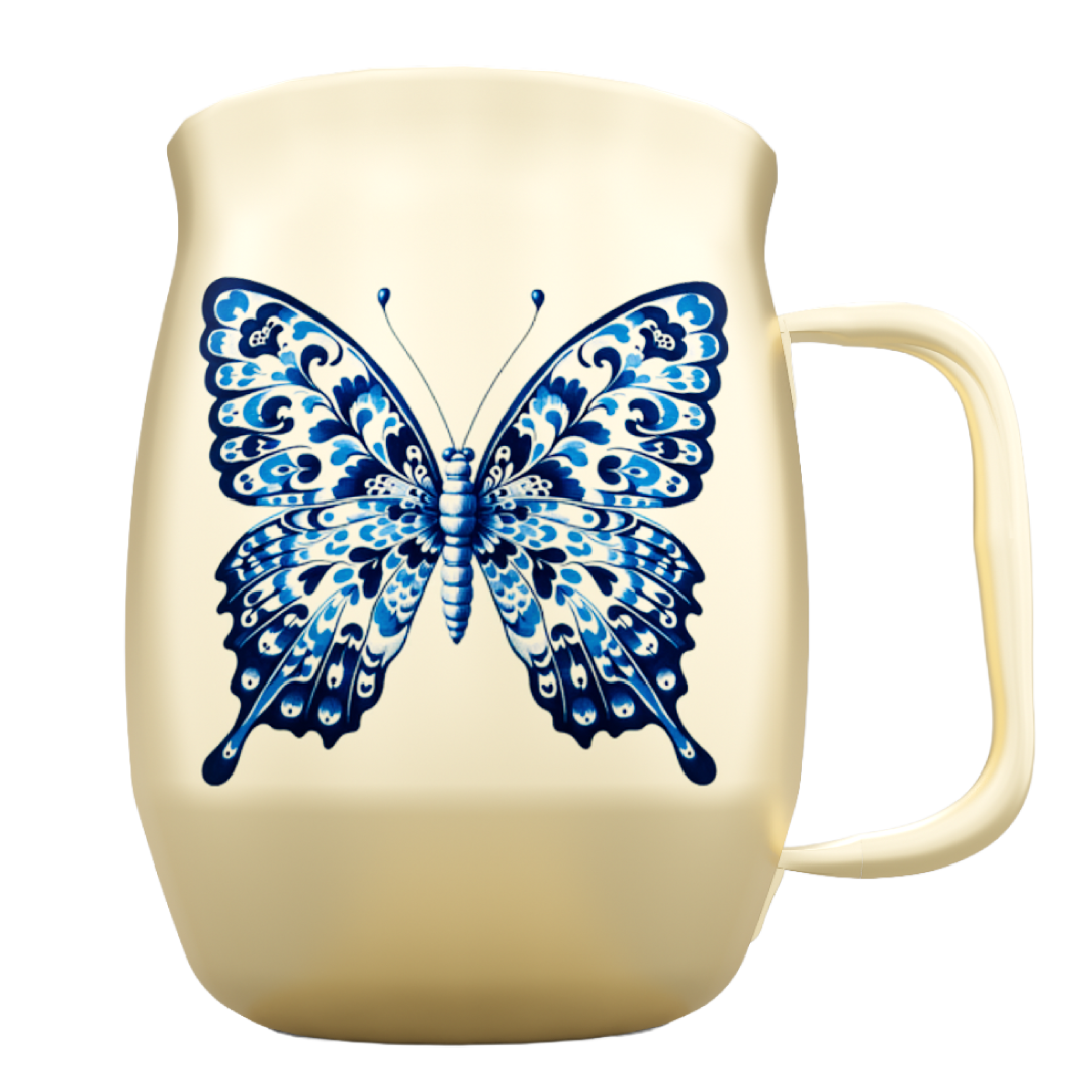 Butterfly, Double Barrel, White, Powder coat, Blue Silk Screen WBS Logo, Transfer Logo, No Date