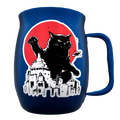Double Barrel Mug – Blue Powder Coat, Catzilla