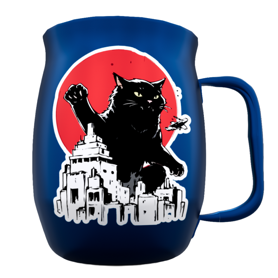 Catzilla, Double Barrel, Blue, Powder coat, Black Silk Screen WBS Logo, Transfer Logo, No Date