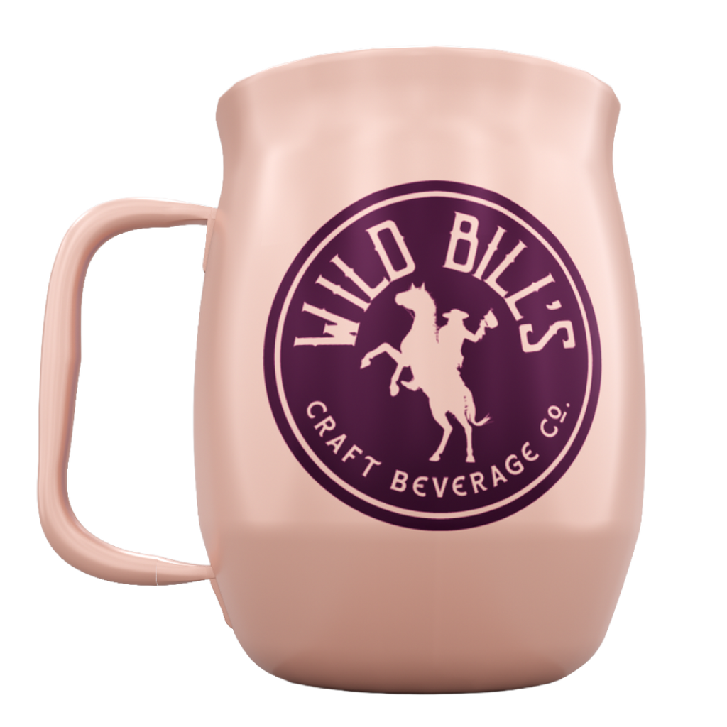 Double Barrel Mug – Pink Powder Coat, D20 Dice