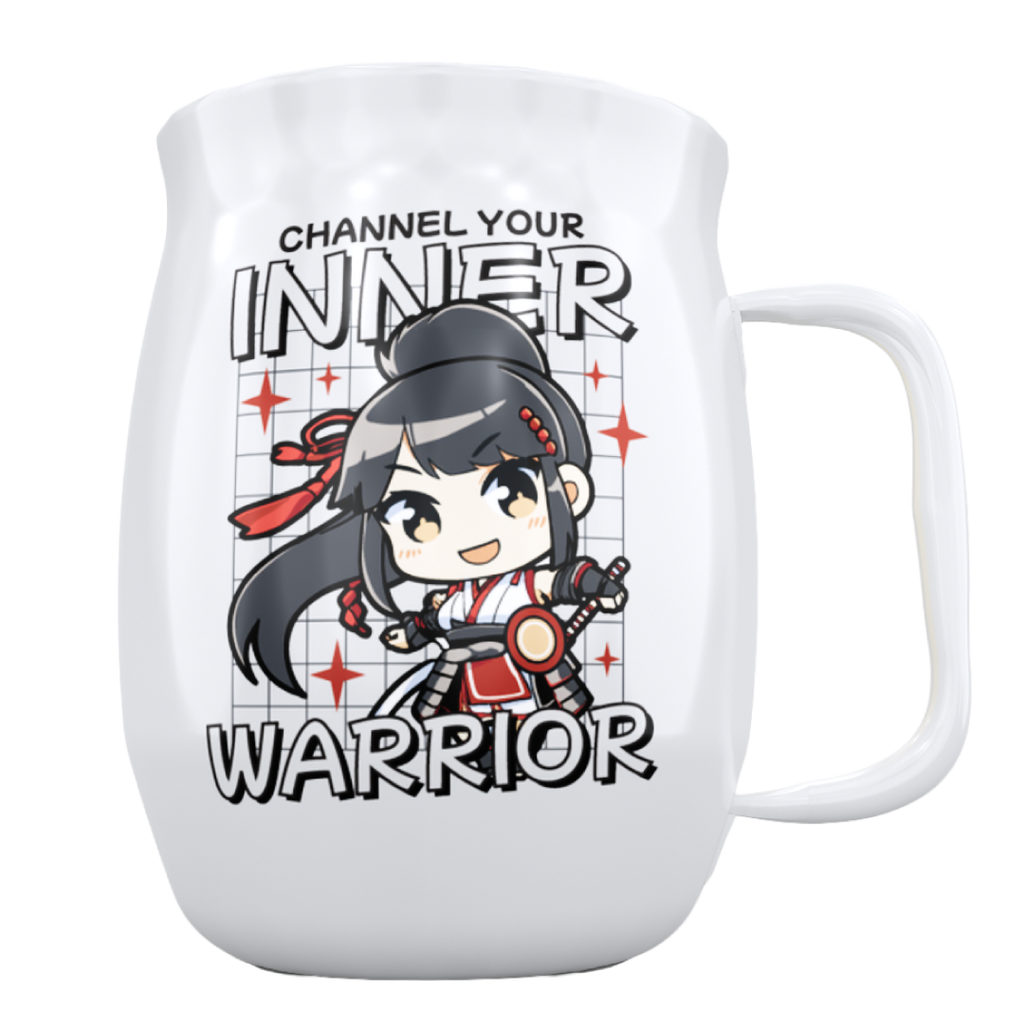 Double Barrel Mug – Gray Powder Coat, Inner Warrior