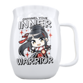 Double Barrel Mug – Gray Powder Coat, Inner Warrior