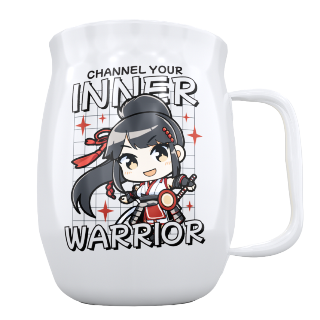 Double Barrel Mug – Gray Powder Coat, Inner Warrior