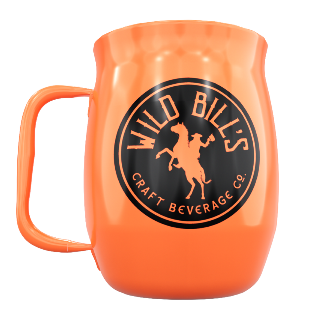 Double Barrel Mug – Orange Powder Coat, Monkey Fiction