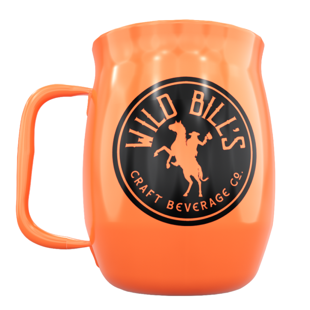 Double Barrel Mug – Orange Powder Coat, Monkey Fiction