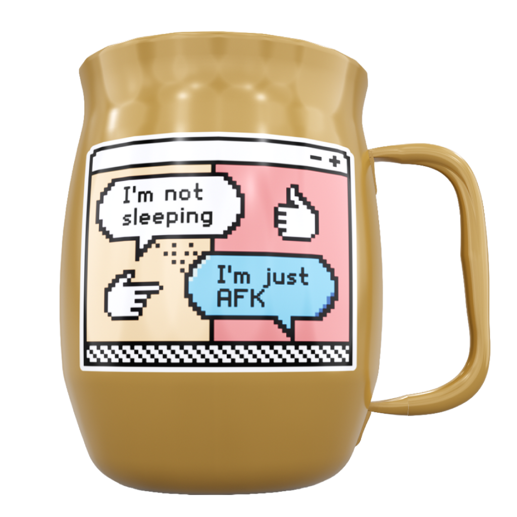 Double Barrel Mug – Yellow Powder Coat, Gamers Pixel