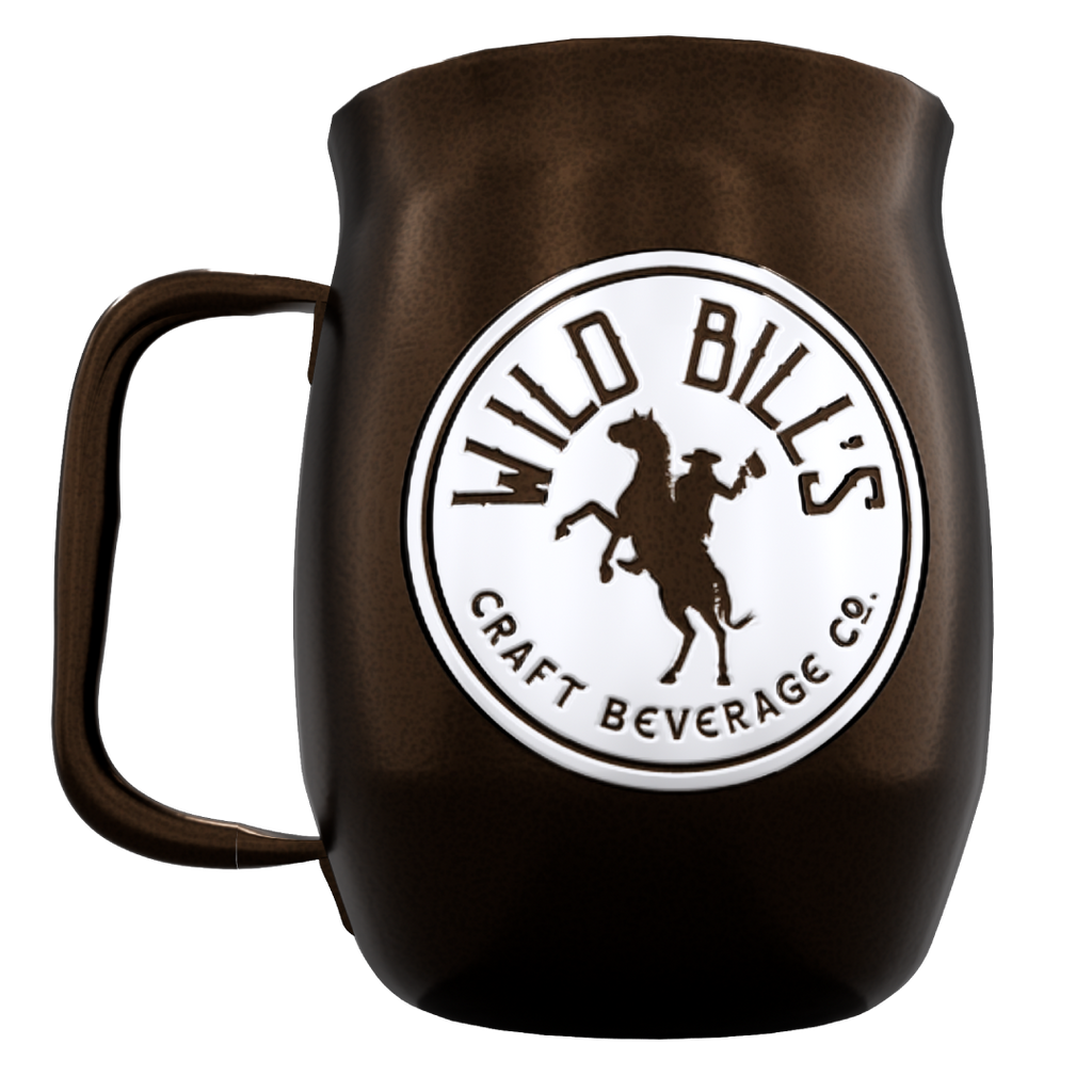Double Barrel Mug – Black Powder Coat, Silk Screen