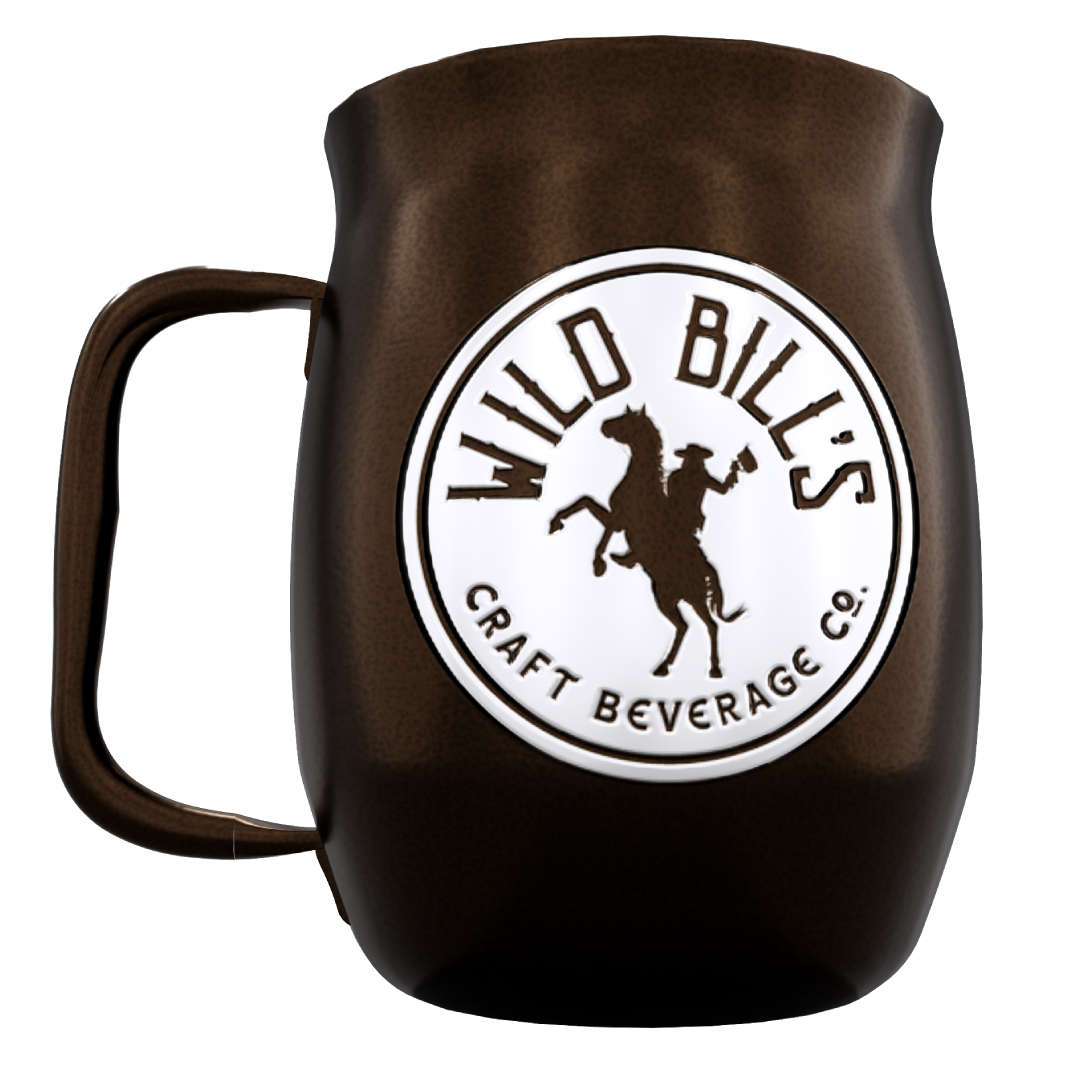 Double Barrel Mug – Black Powder Coat, Silk Screen