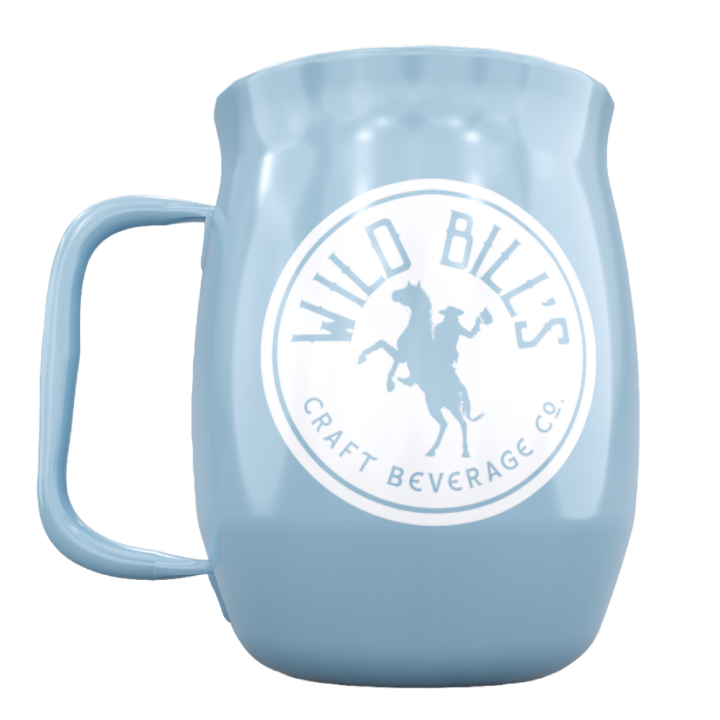 Double Barrel Mug – Blue Powder Coat, Skeleton Fishing