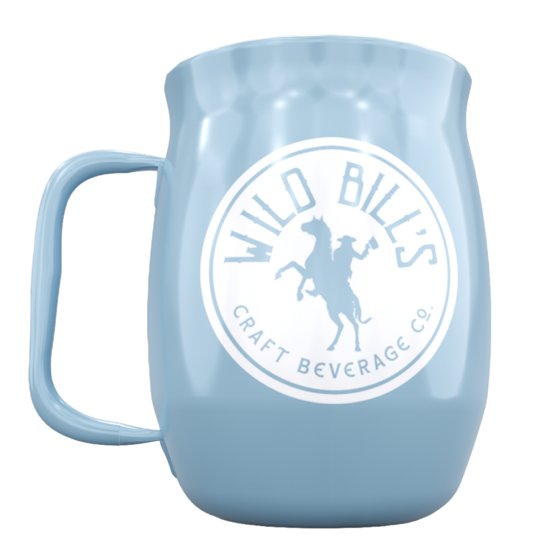 Double Barrel Mug – Blue Powder Coat, Skeleton Fishing