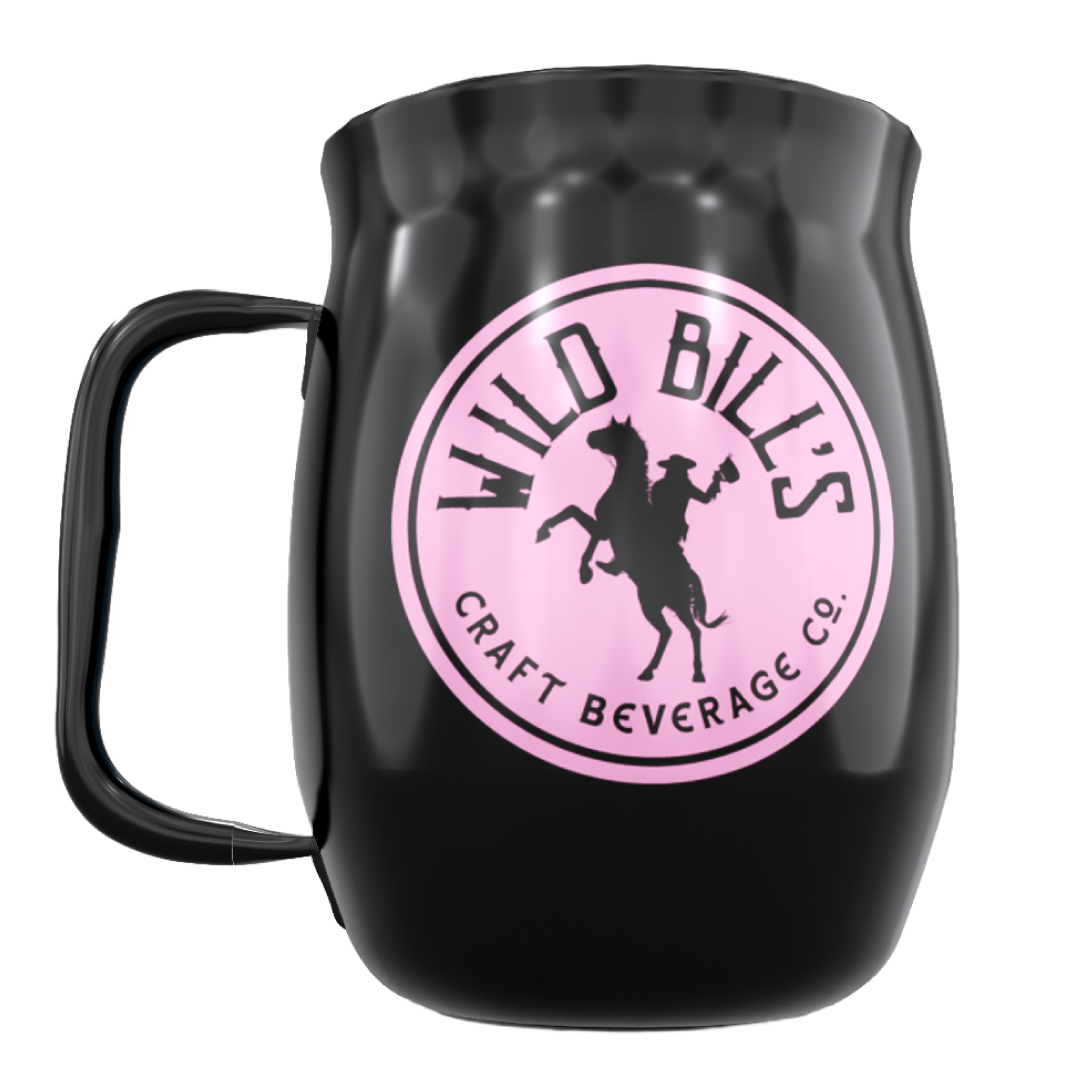 Double Barrel Mug – Black Powder Coat, Skull + Money