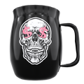 Double Barrel Mug – Black Powder Coat, Skull + Money