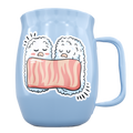 Double Barrel Mug – Blue Powder Coat, Sushi Sleeping