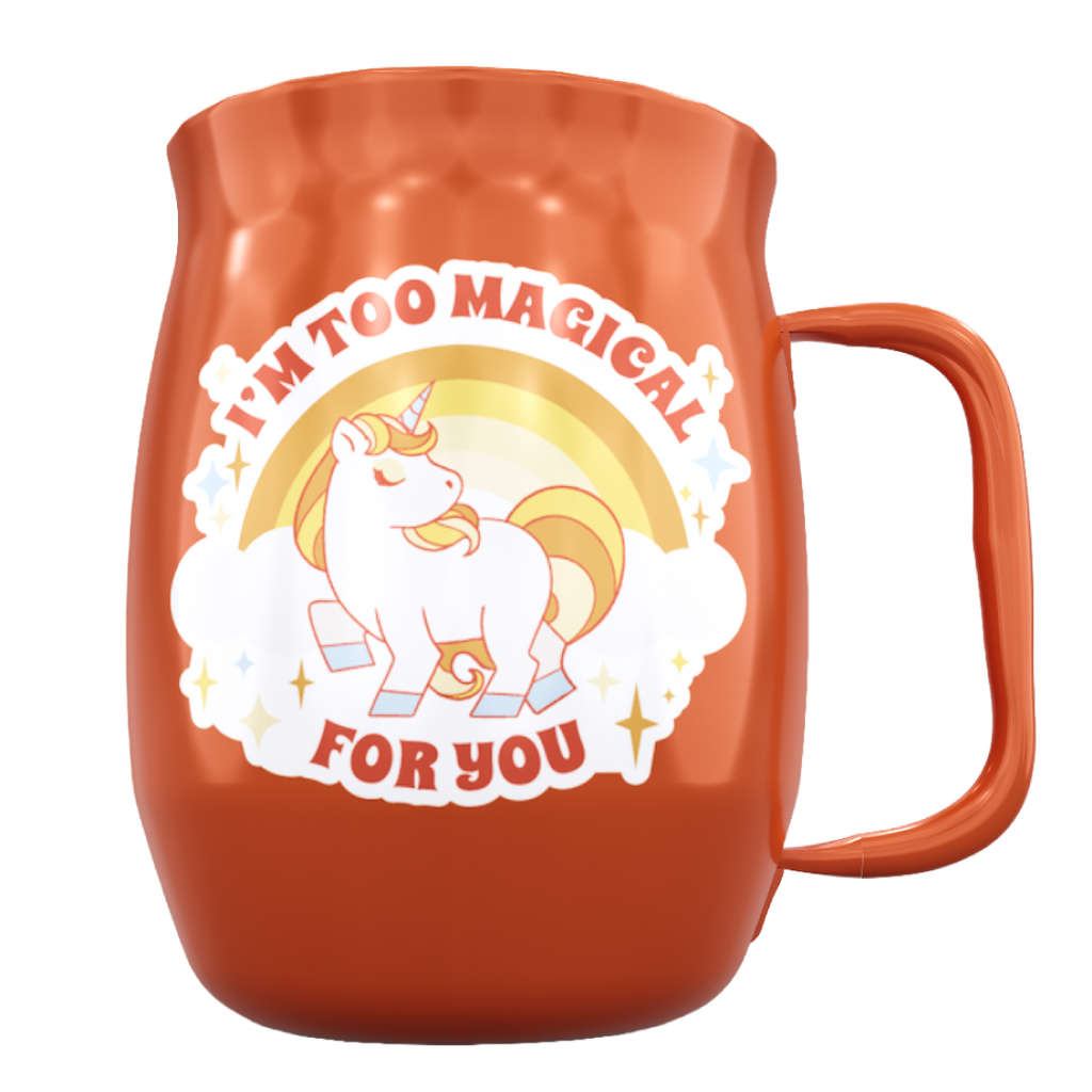Double Barrel Mug – Red Powder Coat, Unicorn Too Magical