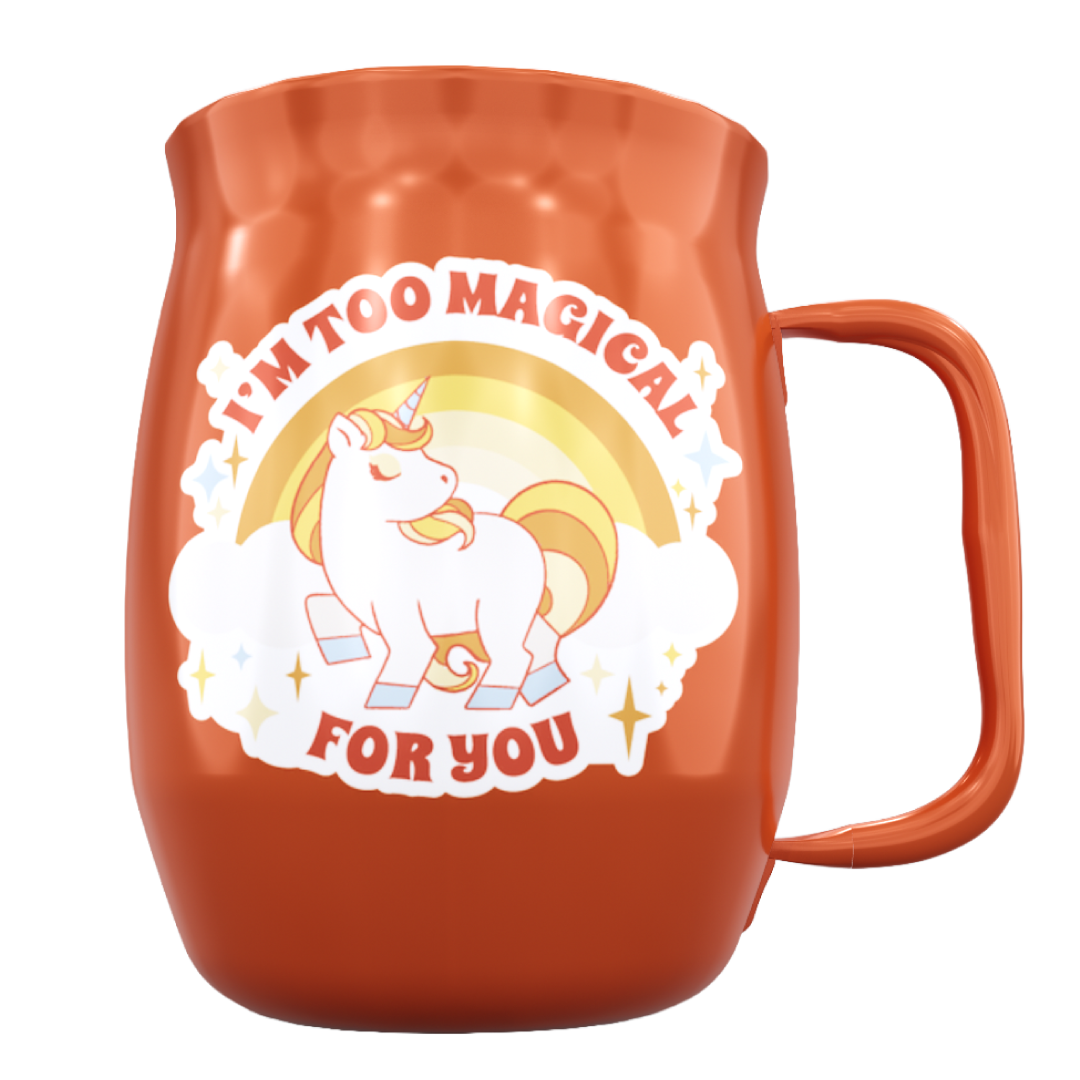 Double Barrel Mug – Red Powder Coat, Unicorn Too Magical