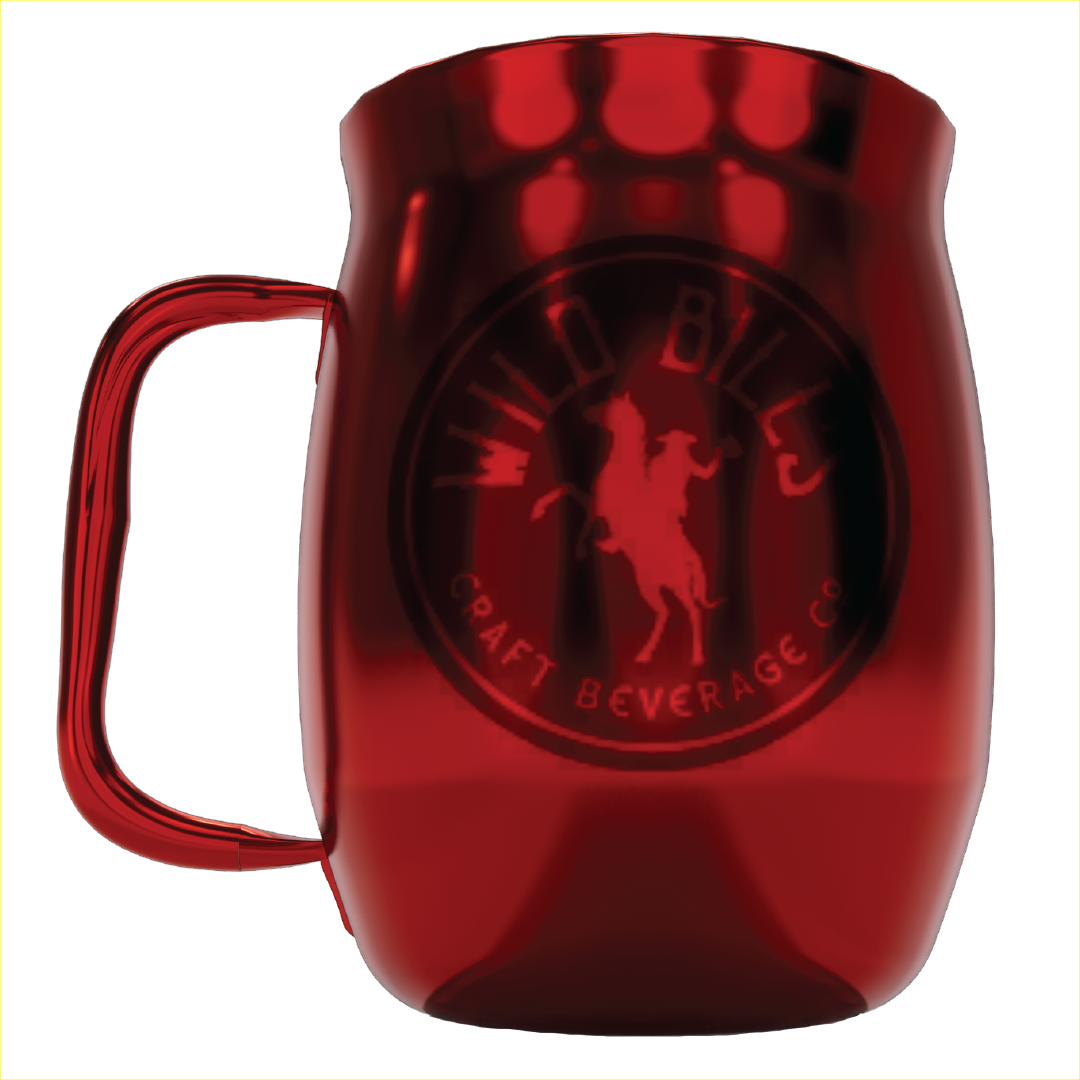 Double Barrel Mug – Red Metallic, Single Etched