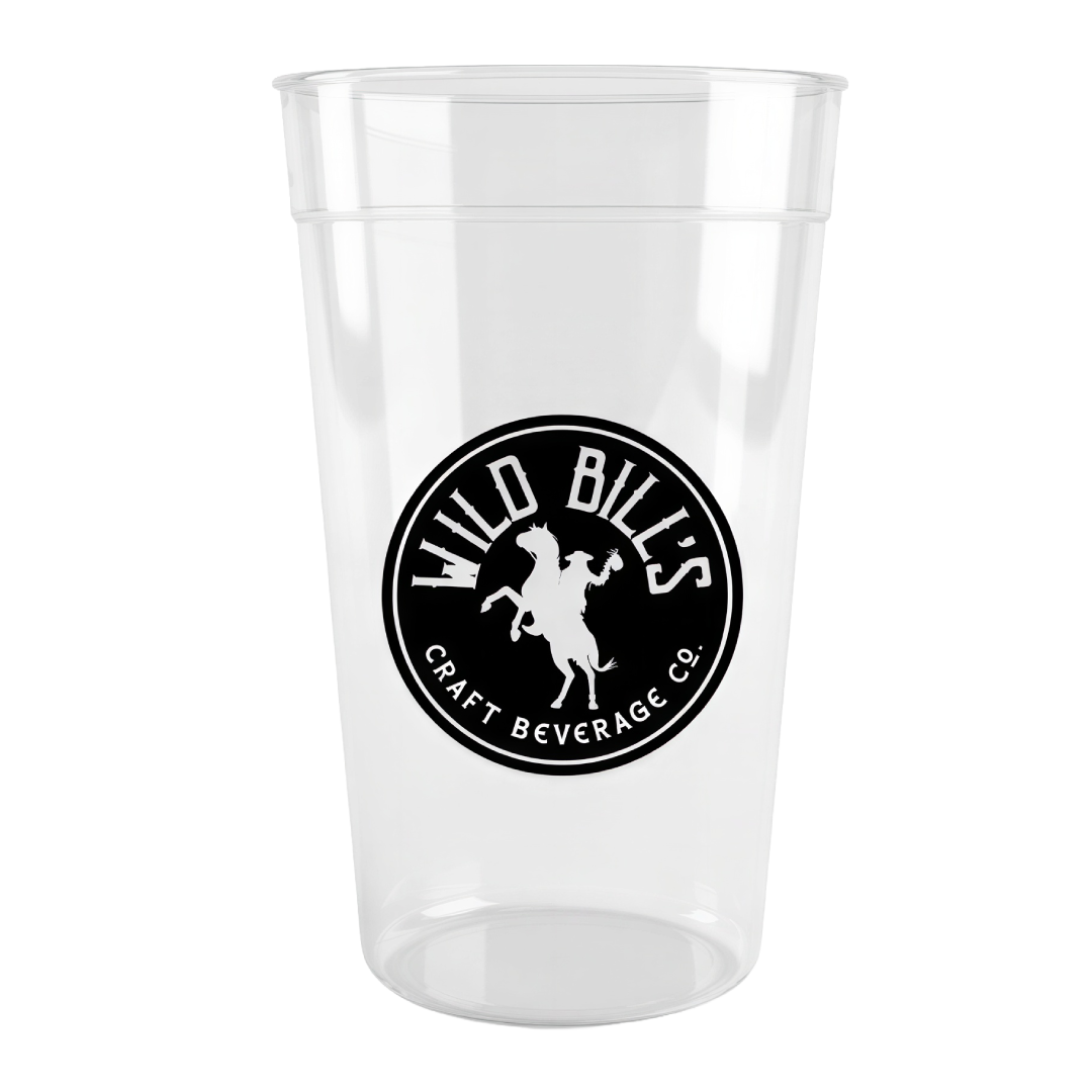 24 Oz Clear Drinking Cup, Black WBS logo