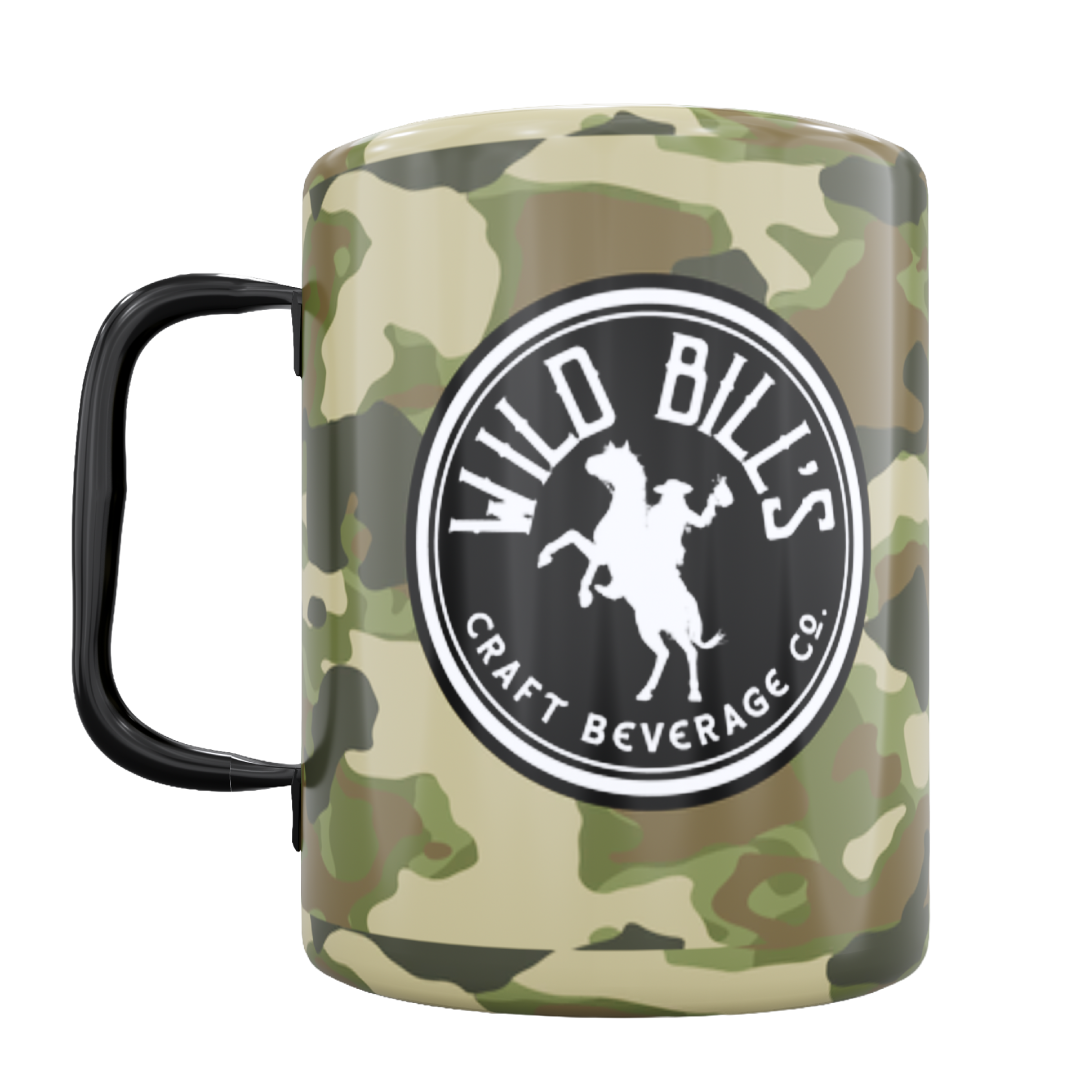 Double Wall Mug – Woodland Camo Full-Color Wrap